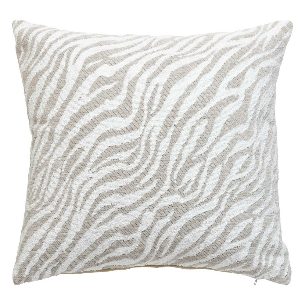 Housse de coussin jeni chenille beige lin 40x40cm