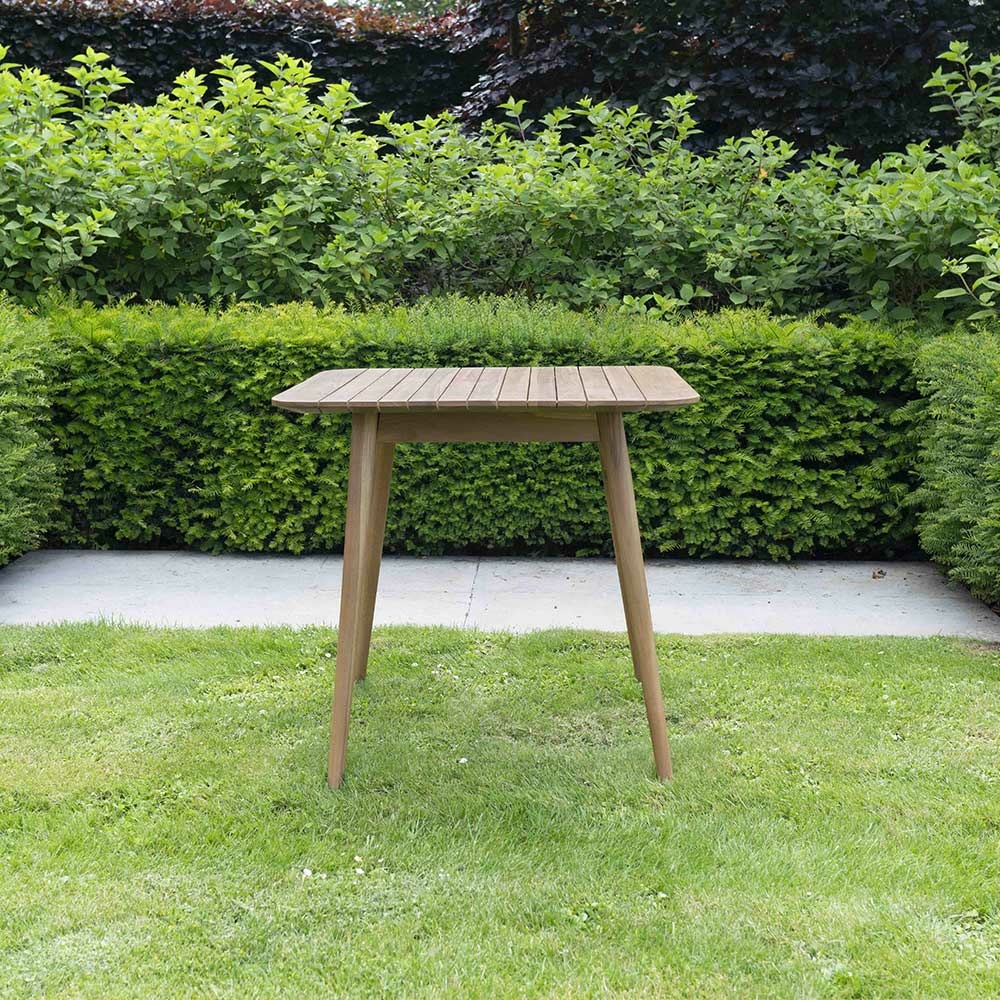 Table de jardin carrée 2/4p en teck massif naples