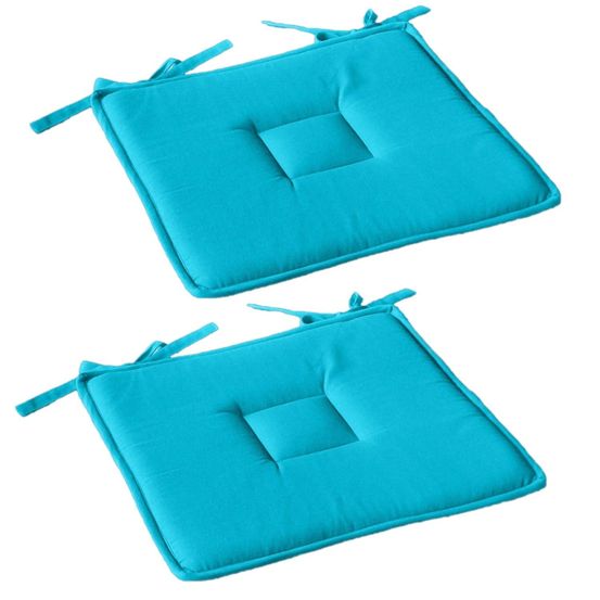 Lot de 2 galettes de chaise en coton panama