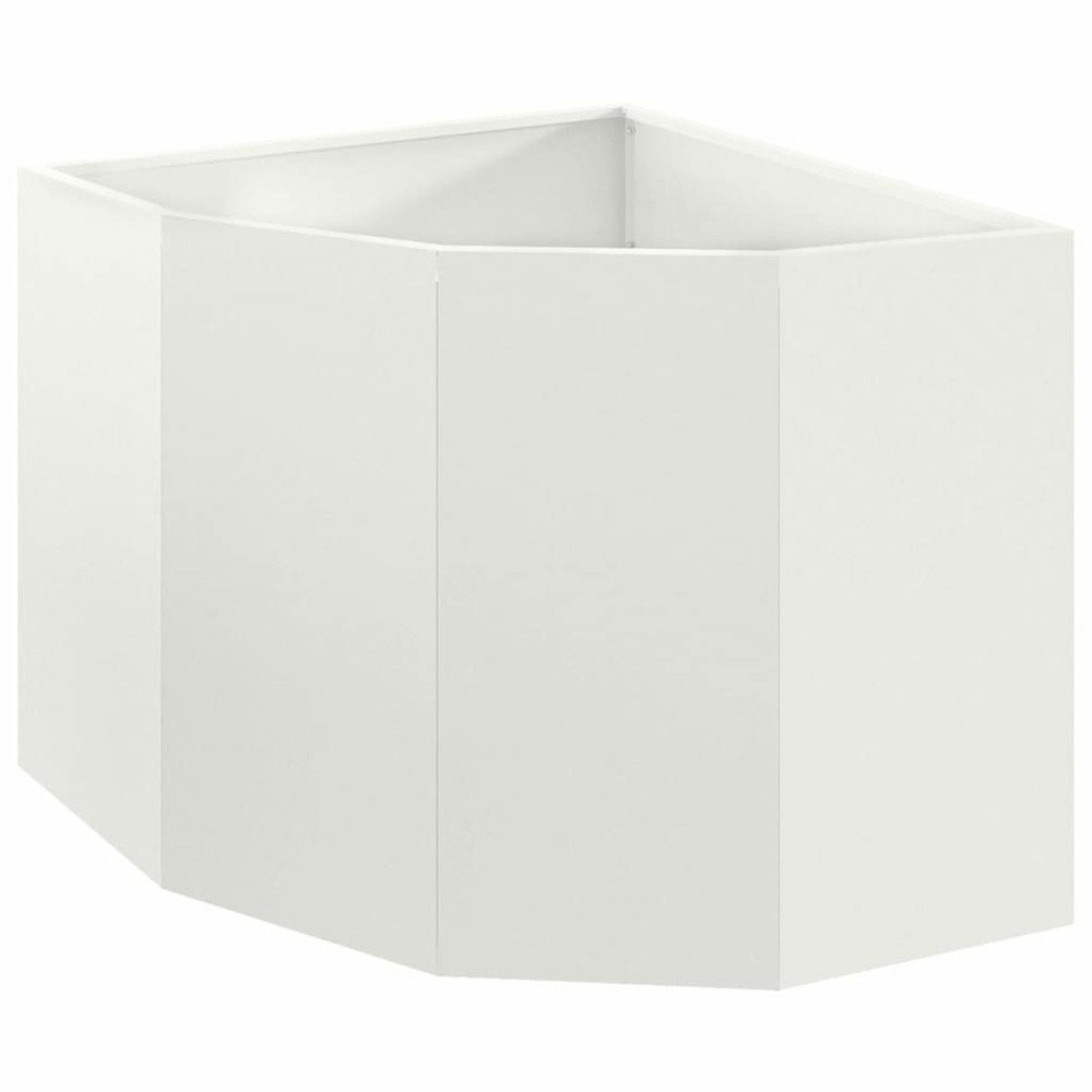 Jardinière d'extérieur d'angle blanc 60 x 60 x 50 cm acier