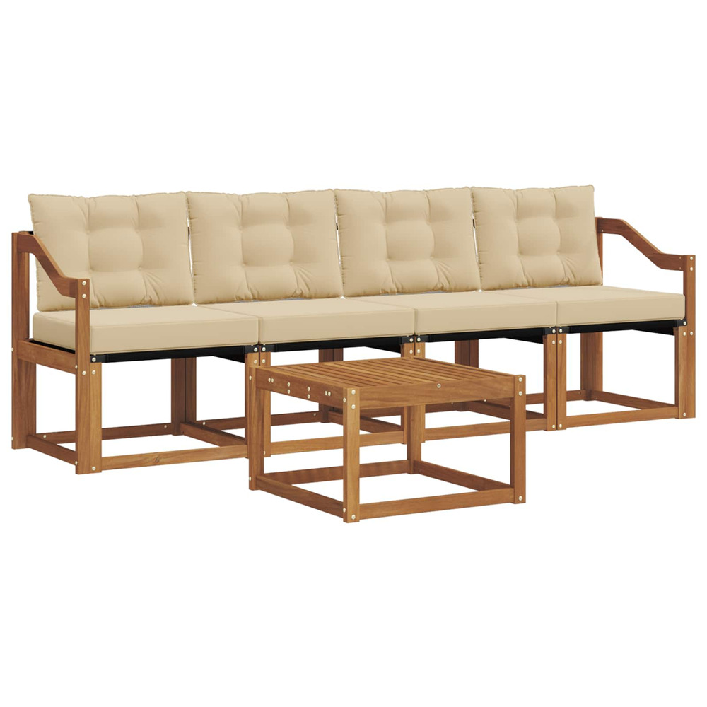 Ensemble de canapés d'extérieur 5 pcs naturel et beige