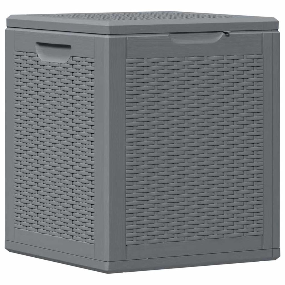 Boîte de rangement de jardin gris pp rotin 90 l