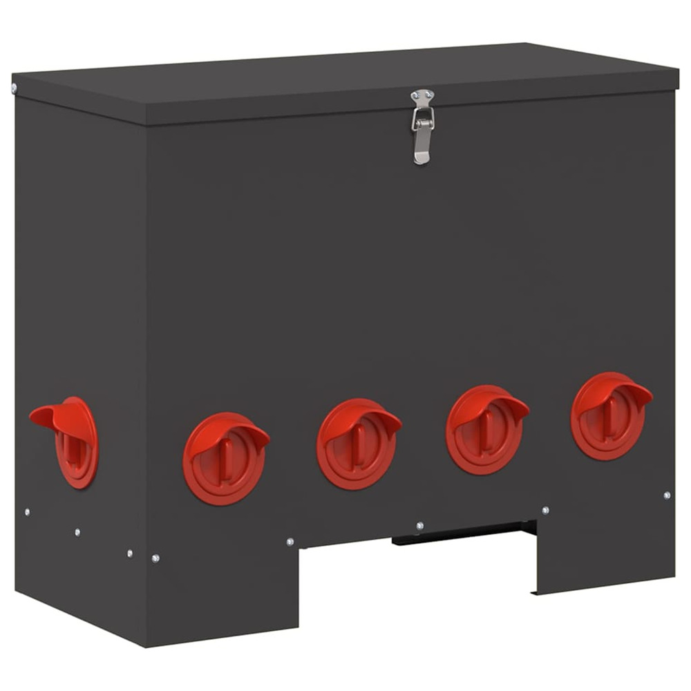 Mangeoire pour poules noir 60,5 x 29 x 51 cm