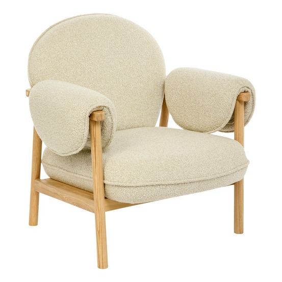 Fauteuil ikaris en tissu beige l86xl80xh83 cm