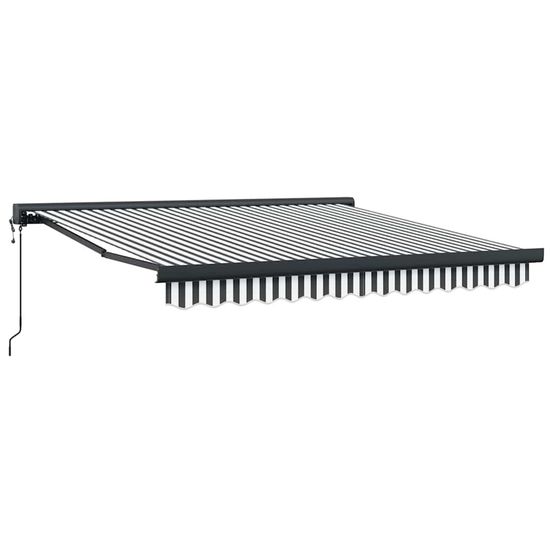 Auvent rétractable anthracite et blanc avec cadre anthracite