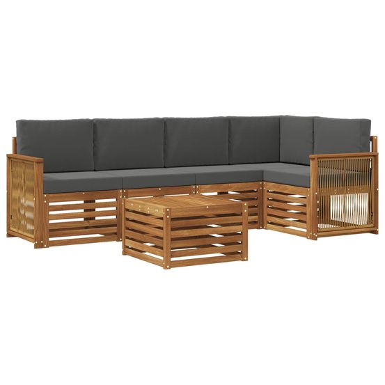 Ensemble de canapés d'extérieur 5 pc naturel et anthracite