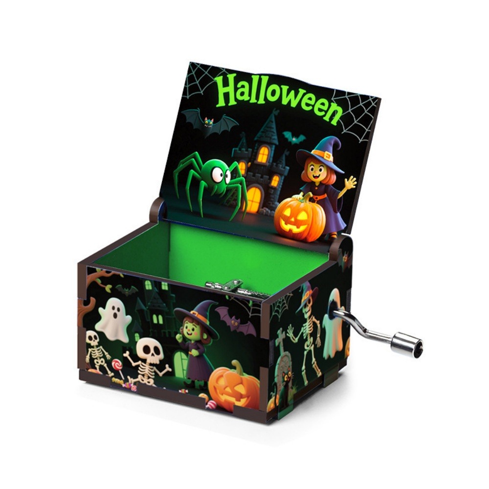 Boîte musicale à manivelle de la collection halloween halloween dessin animé