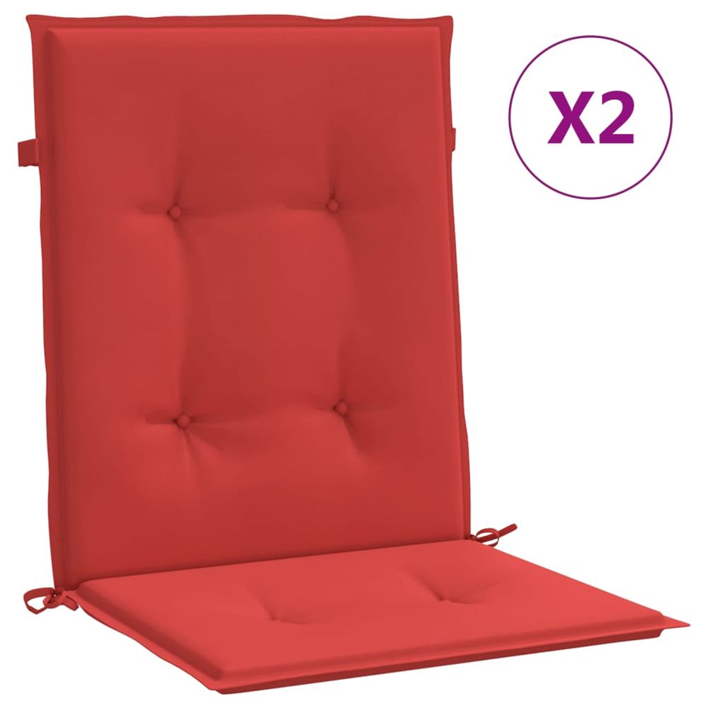Coussins de chaise de jardin 2 pc rouge 100 x 50 x 3 cm