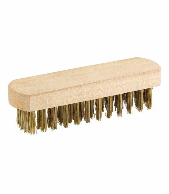 Brosse en acier plaqué laiton m/ bois fonte alyco 197565