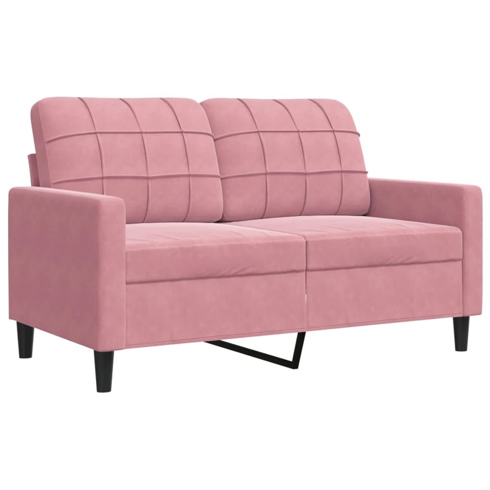 Canapé à 2 places rose 120 cm velours
