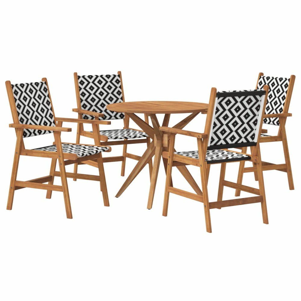 Ensemble à manger de jardin 5 pcs bois d'acacia solide