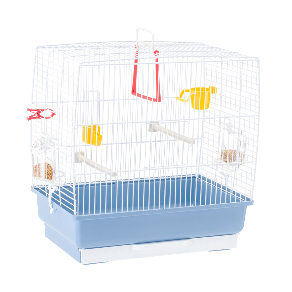 Ferplast cage à oiseaux rekord 2 cage pour oiseaux, canaris, perruches ondulées, en métal, accessoires inclus mangeoires rotatives