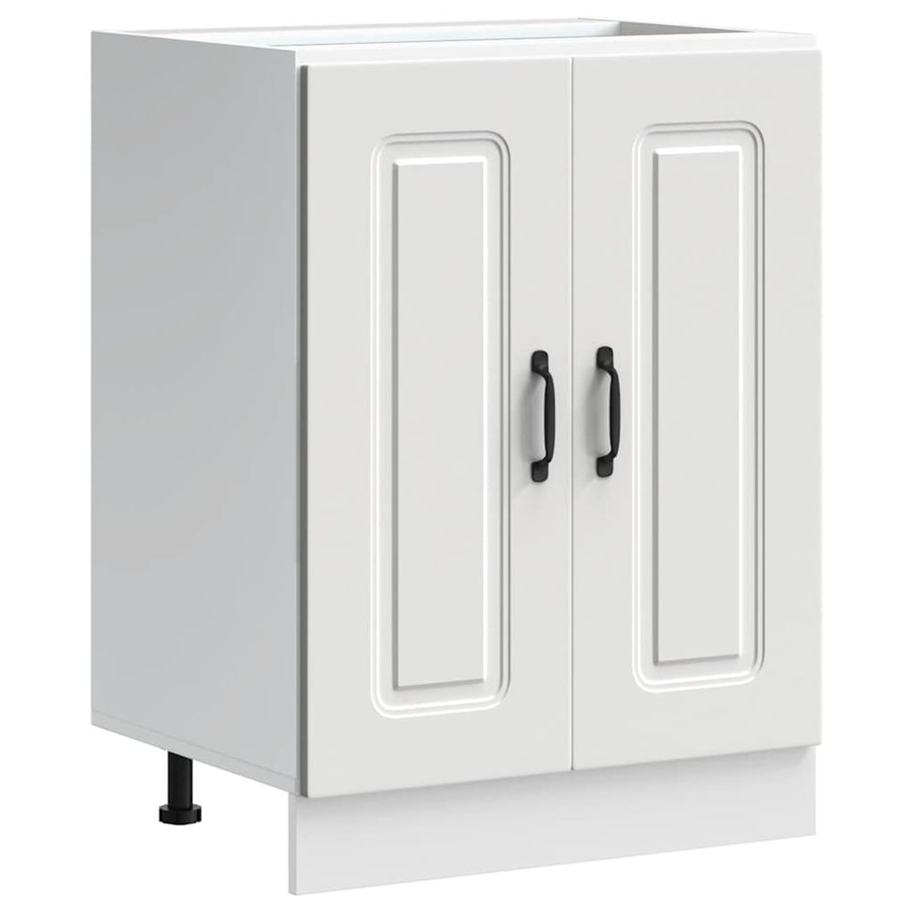 Meuble bas pour évier kalmar blanc 60x46x81,5cm bois ingénierie