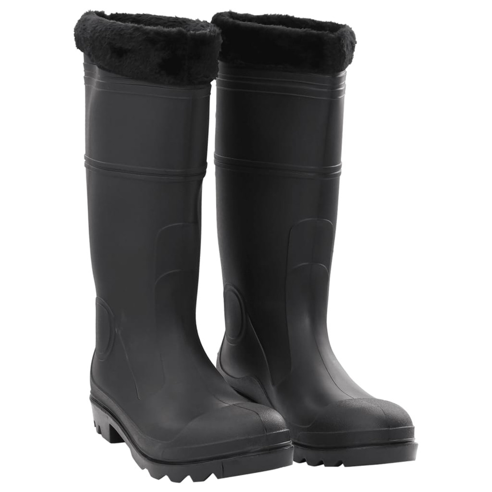 Bottes de pluie avec chaussettes amovibles noir taille 46 pvc