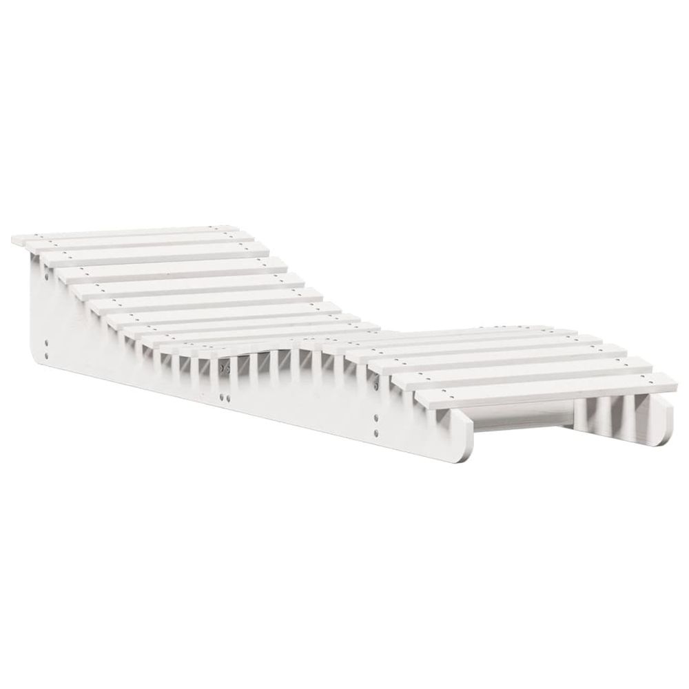 Chaise longue blanc 205x60x31,5 cm bois massif de pin bain de soleil