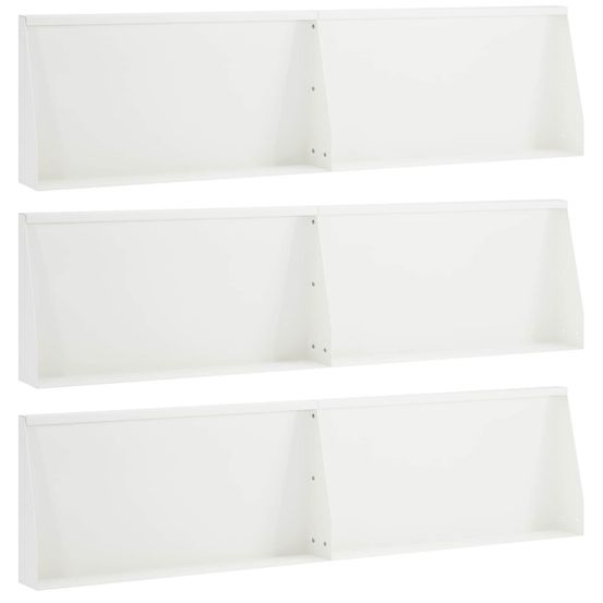 Mur de soutènement 6 pc 80 x 12 x 30 cm acier blanc