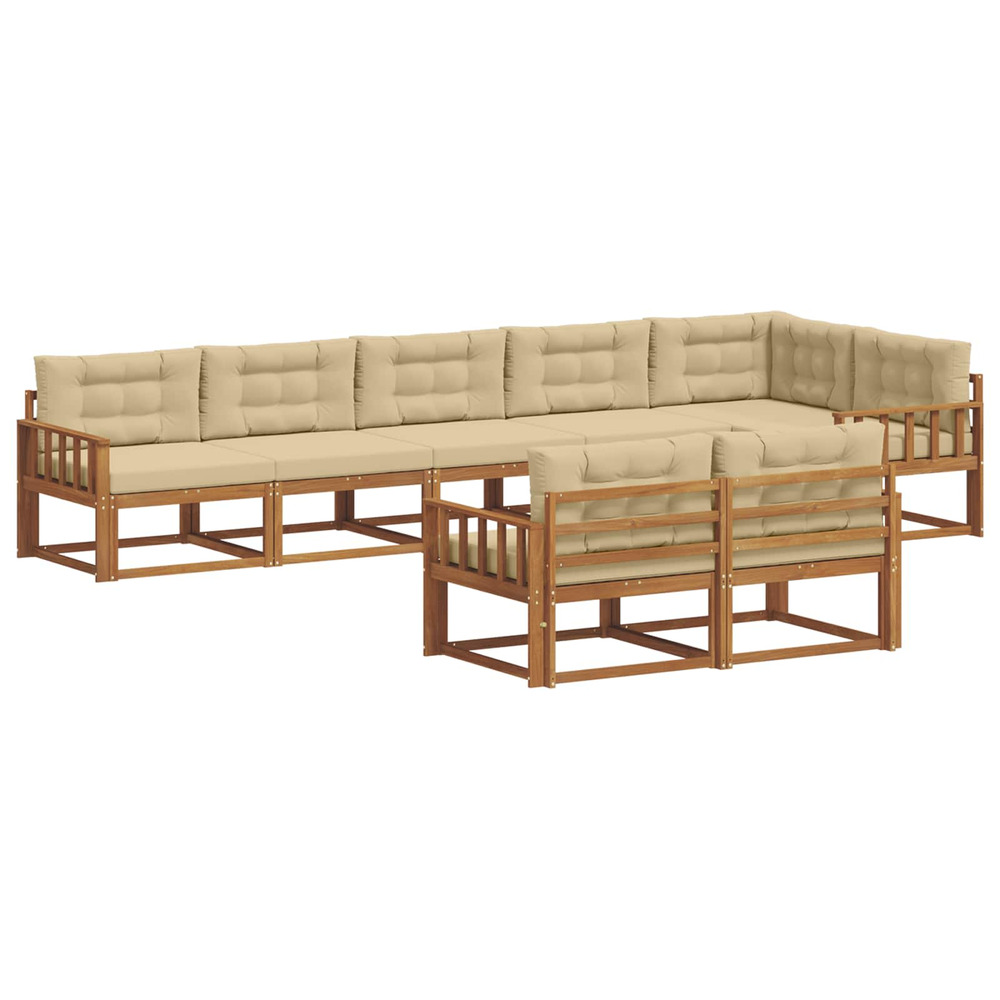 Ensemble de canapés d'extérieur 8 pcs naturel et beige