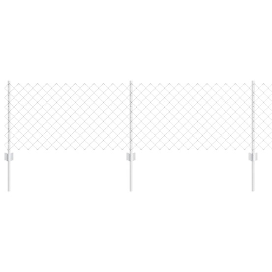 Clôture et poteau argent 0,6 x 25 m acier