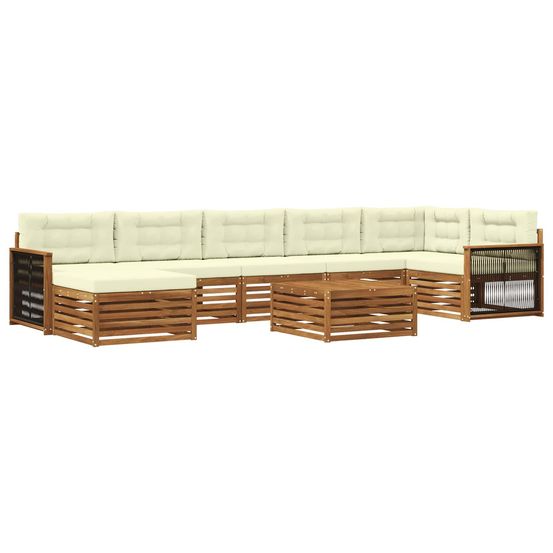Ensemble de canapés d'extérieur 8 pc naturel et crème