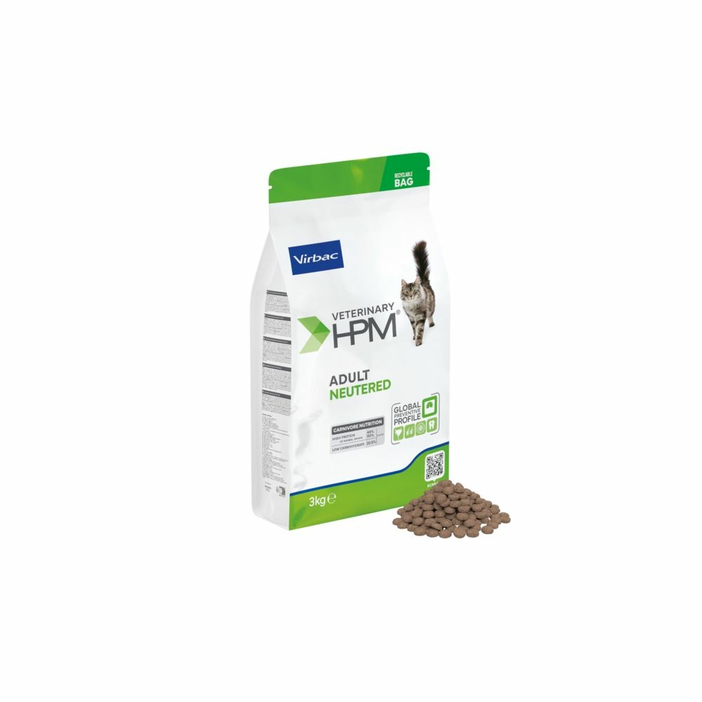 Croquettes chat veterinary hpm cat adult neutered - virbac 12 kg