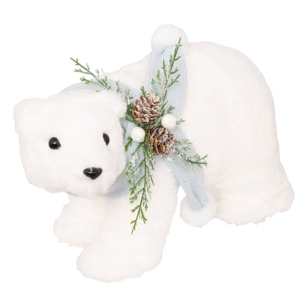 Plf ours echarpe bleu l33cm