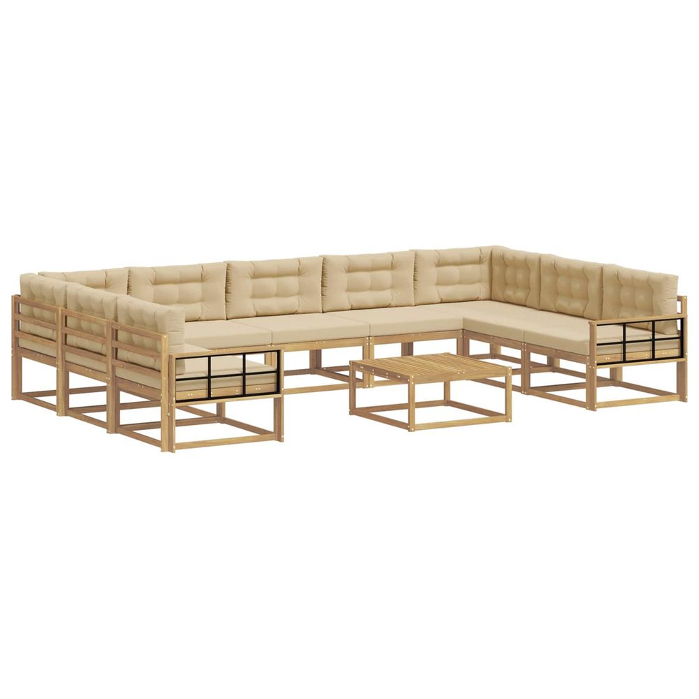 Ensemble de canapés d'extérieur 10 pc blanc et beige