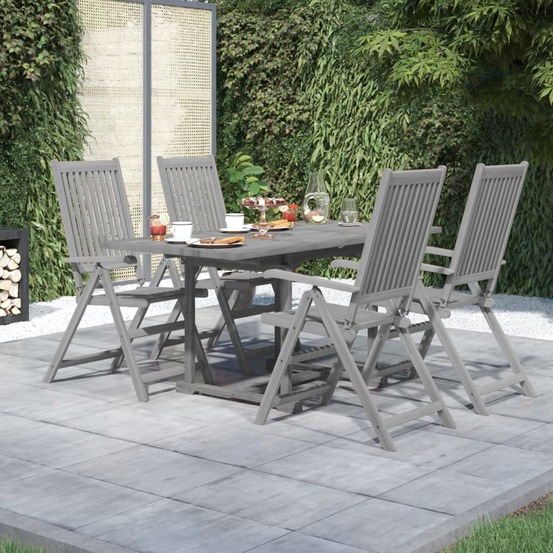 Ensemble à manger de jardin 5 pcs bois d'acacia solide