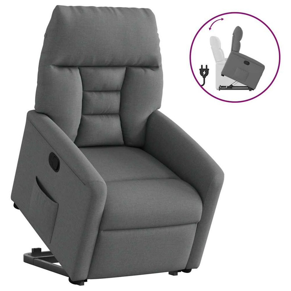 Fauteuil inclinable gris foncé tissu