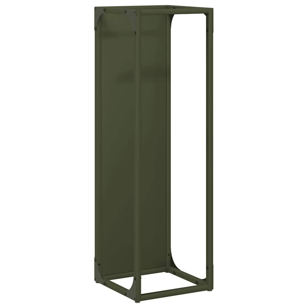 Portant de bois chauffage vert olive 25x25x80 cm