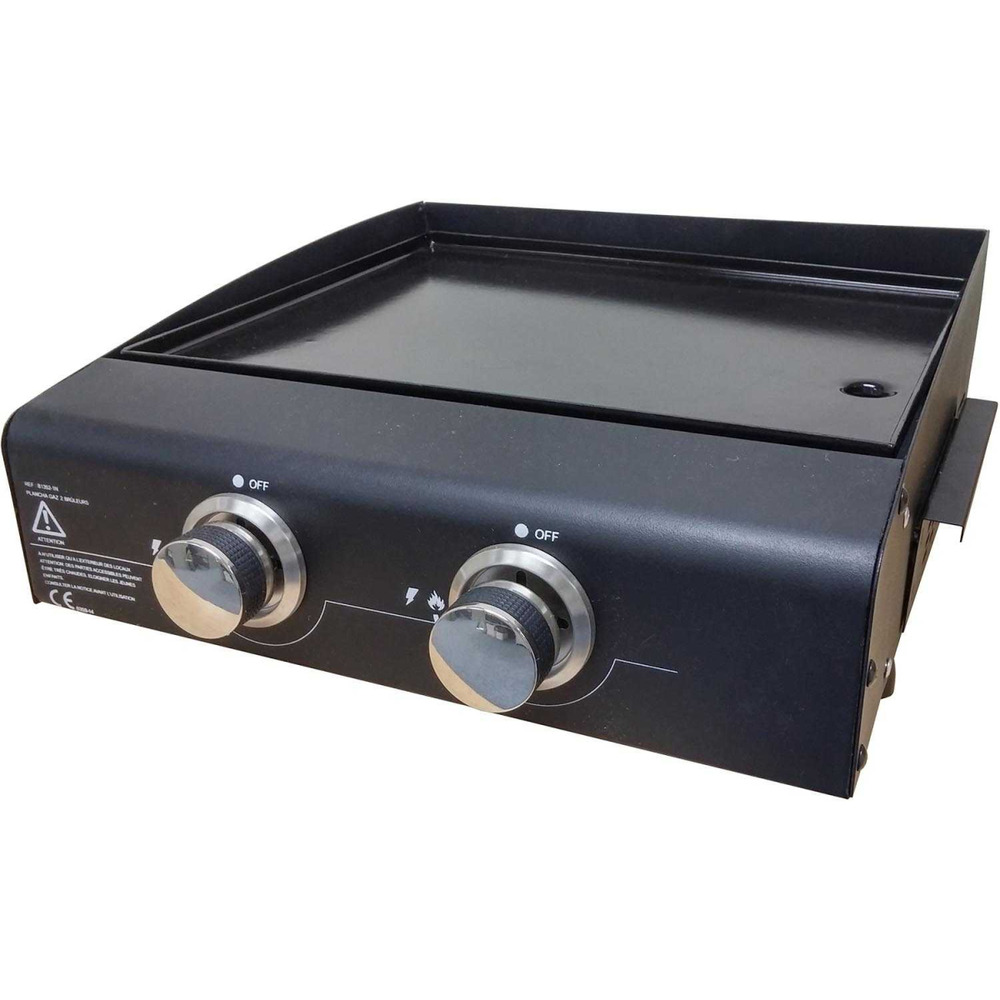 Plancha au gaz en acier émaillé pedro 2 brûleurs