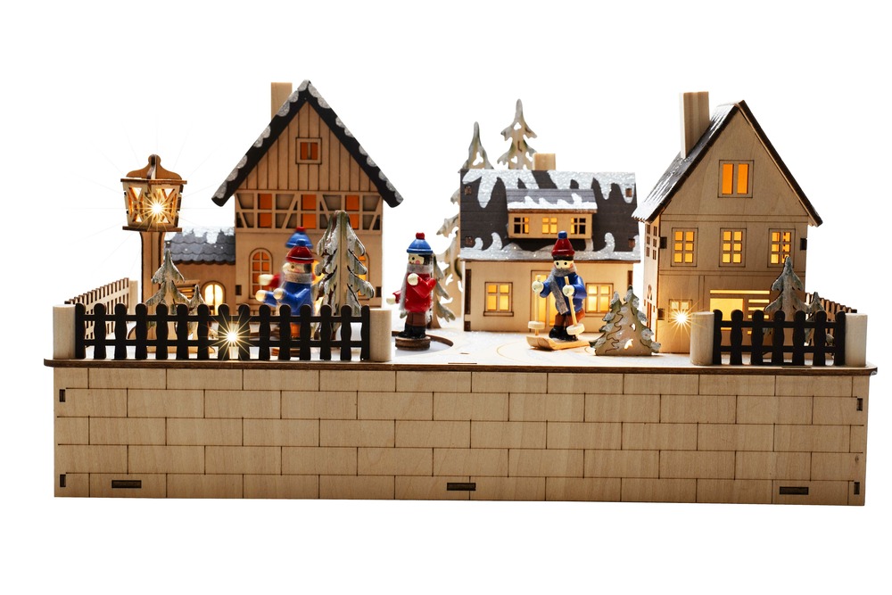 Village bois led piles/secteur