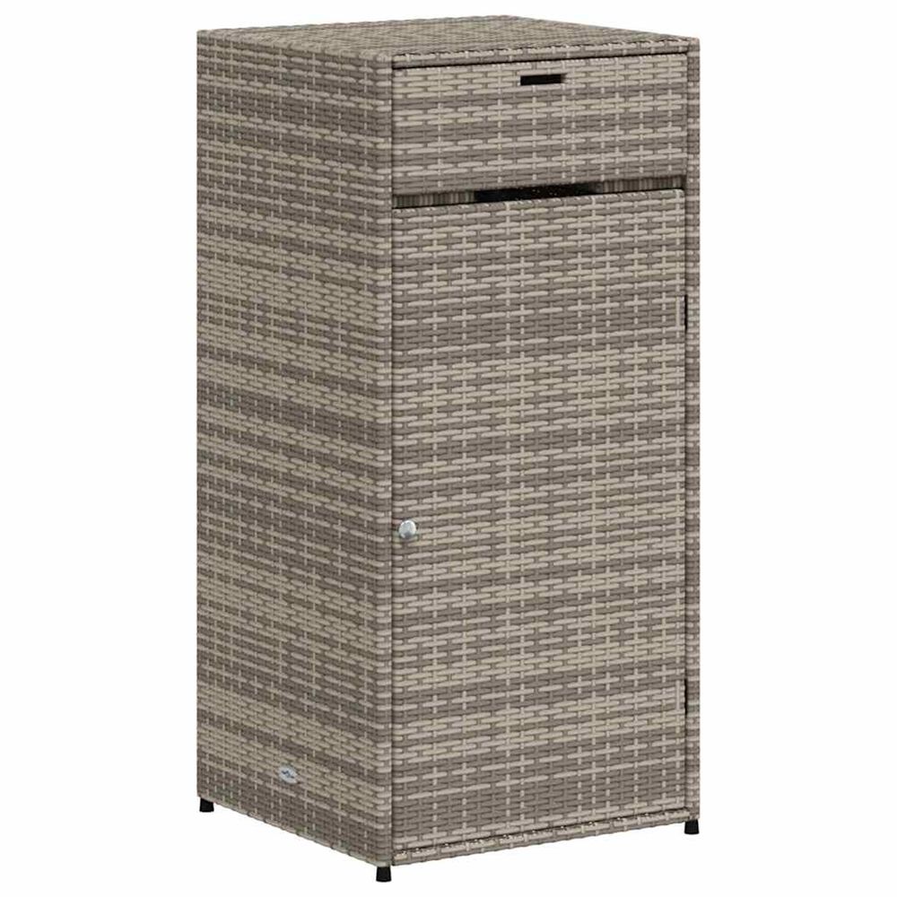 Armoire de rangement de jardin gris 55x55x111 cm résine tressée
