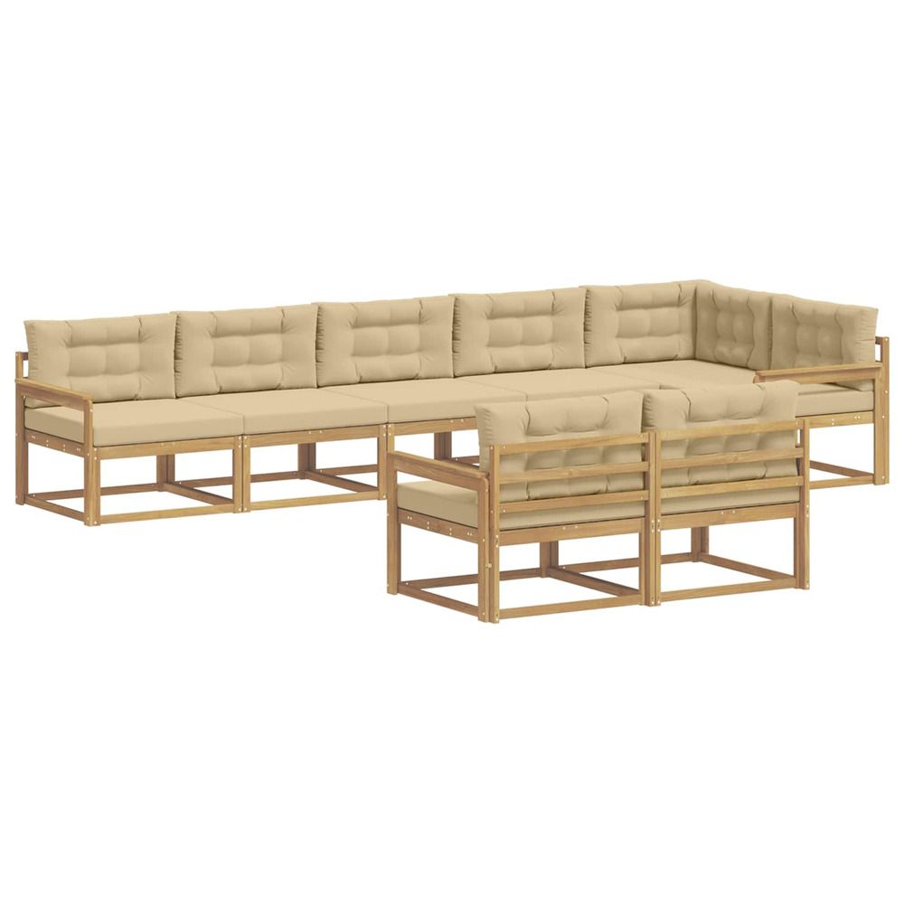 Ensemble de canapés d'extérieur 6 pc blanc et beige polyester
