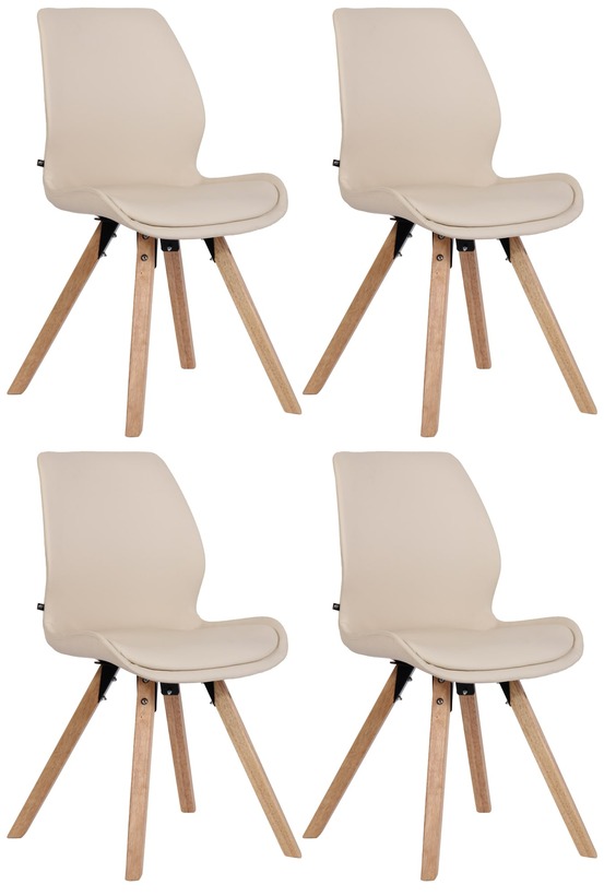 Lot de 4 chaises luna simili cuir