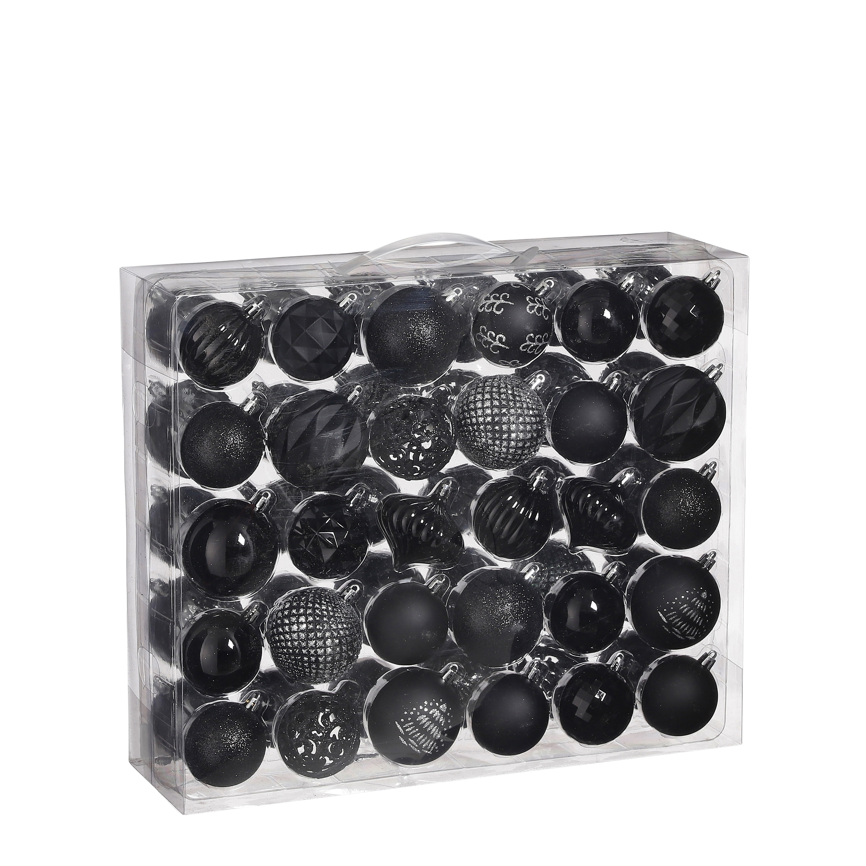 House of seasons - boules de noël en plastique noir - 60 pièces
