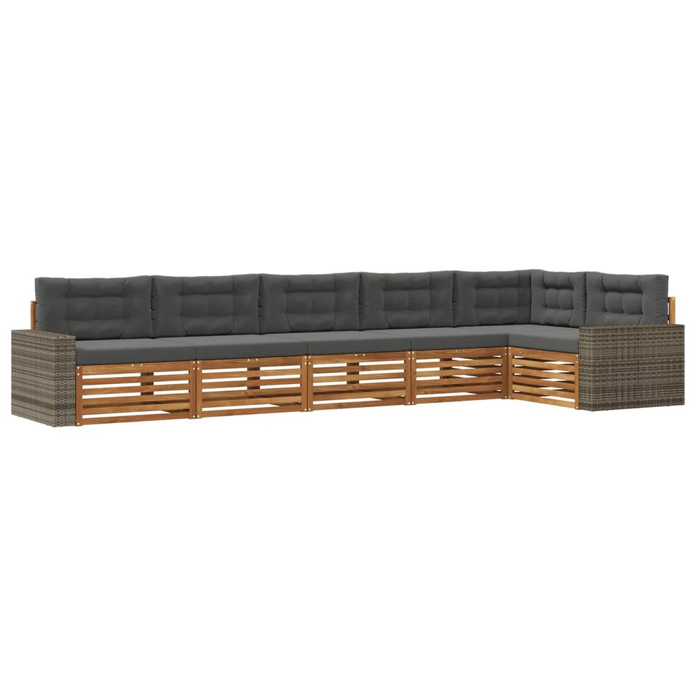 Ensemble de canapés d'extérieur 6 pc naturel et anthracite