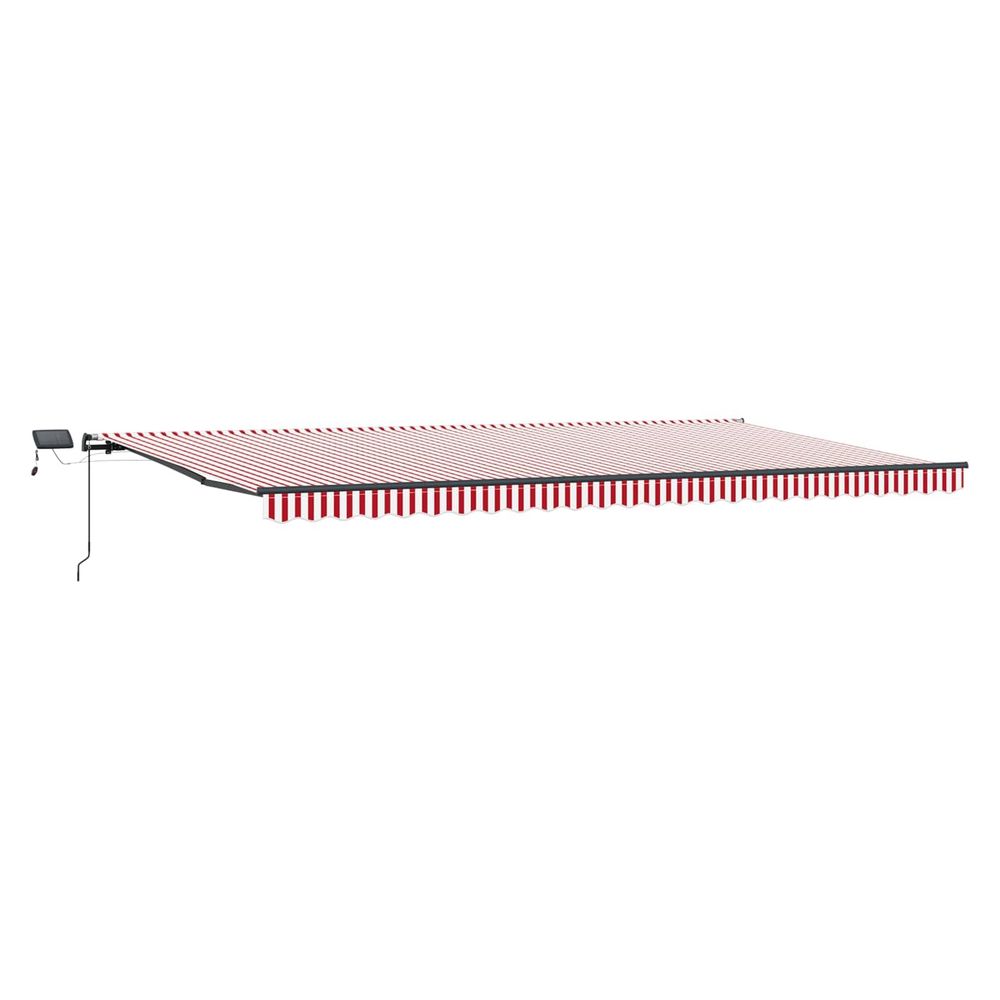 Auvent rétractable rouge et blanc 600 × 300 cm