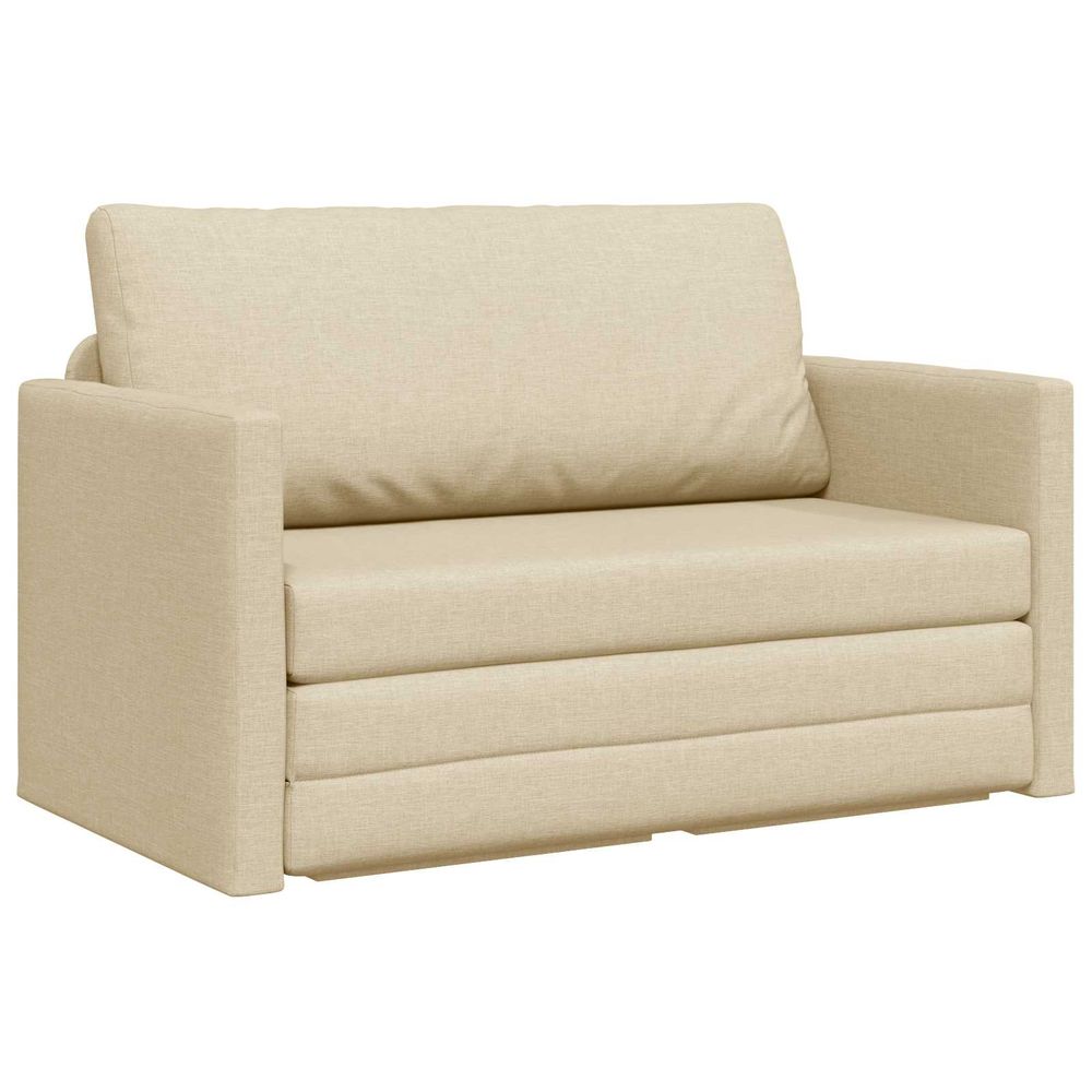 Canapé-lit crème 124 x 71 x 78 cm tissu