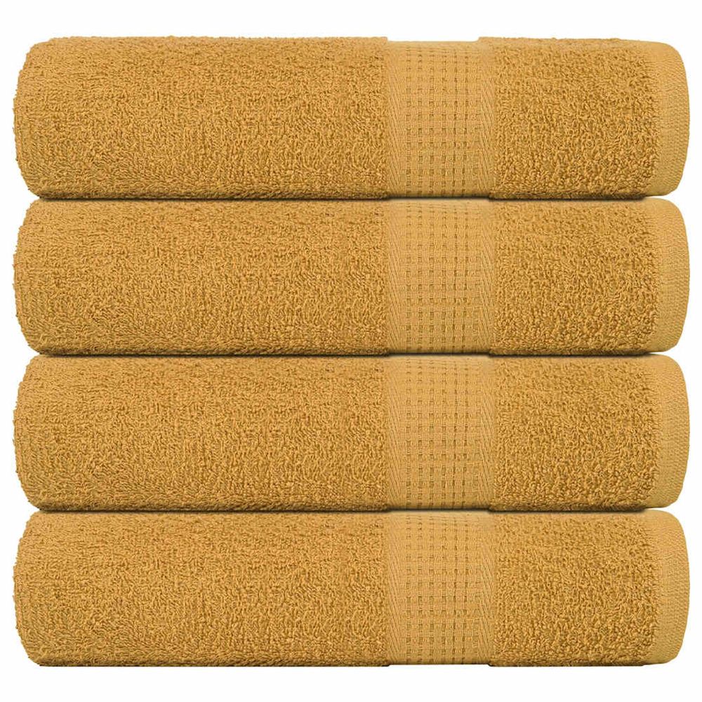 Serviettes de bain frogn 4 pcs doré 100x150 cm 360 g/m²