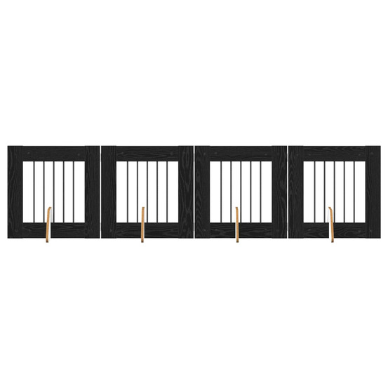 Portillon pour chien avec supports 4 pcs chêne noir 60 x 60 cm