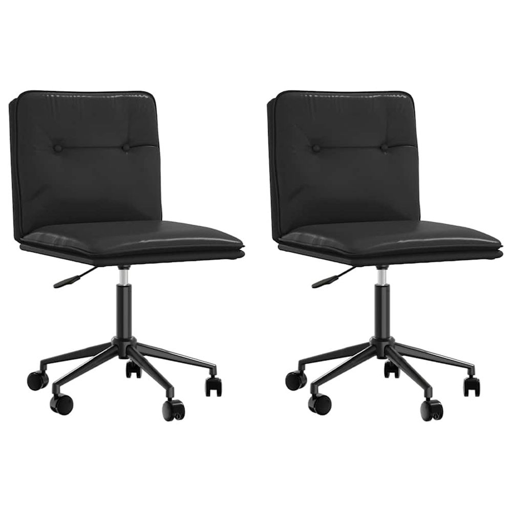 Chaises à manger lot de 2 noir similicuir