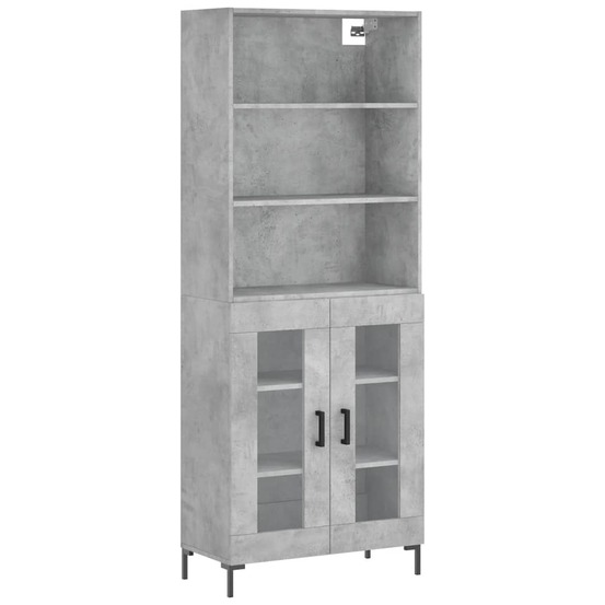 Buffet bahut commode armoire meuble de rangement organisateur cuisine salle de séjour salon haut 69,5 x 34 x 180 cm bois d'in