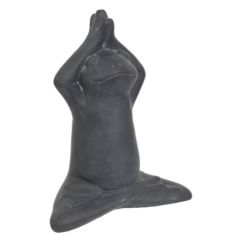 Statuette d'extérieur grenouille lia gris h18cm en ciment