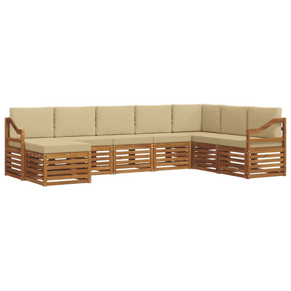 Ensemble de canapés d'extérieur 8 pc naturel et beige