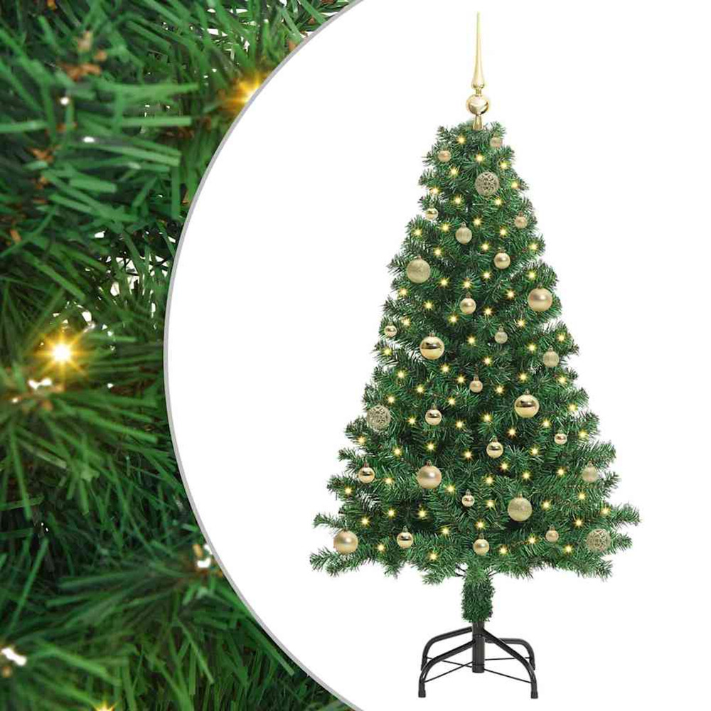 Sapin de noël artificiel vert 150 cm pvc, acier et plastique