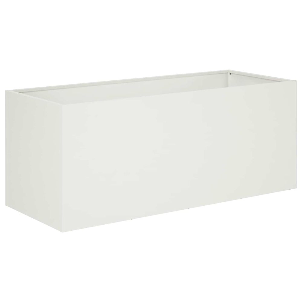 Cache-pot de jardin blanc 80 x 40 x 40 cm acier laminé à froid