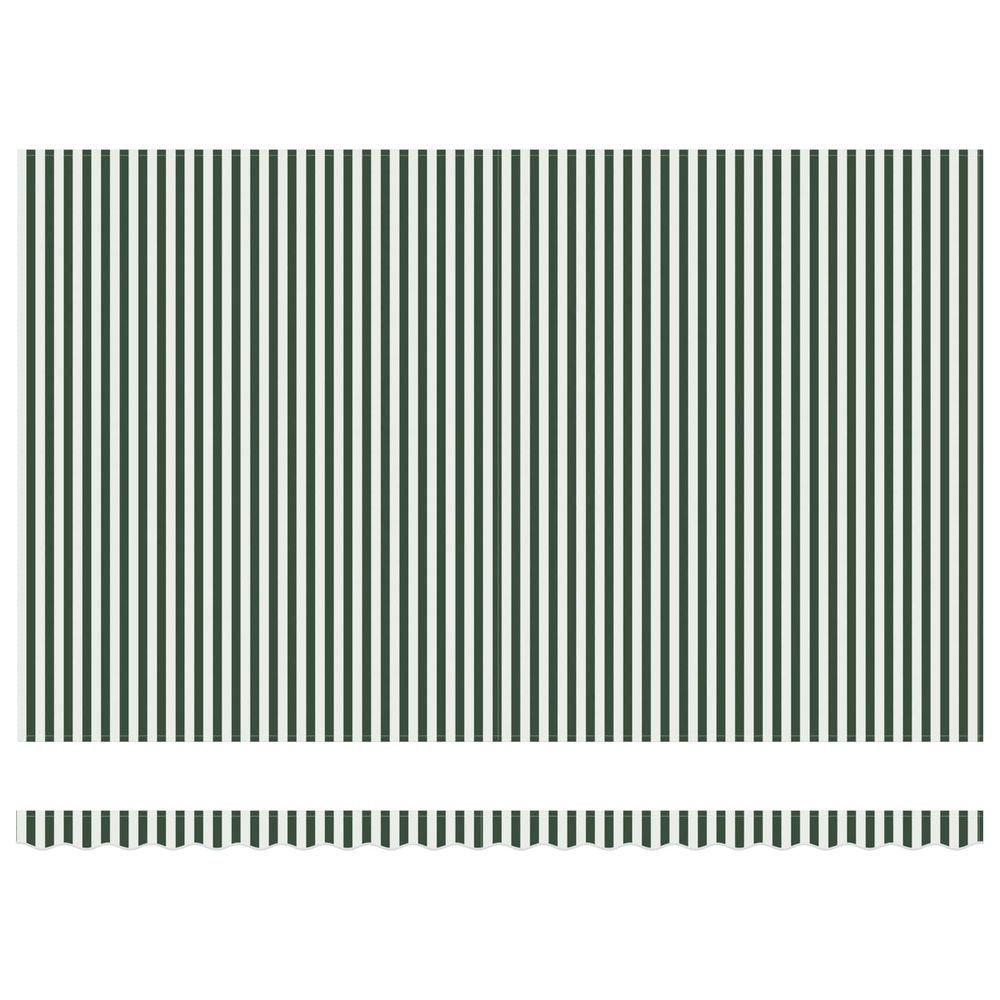 Auvent rétractable vert et blanc 500 x 300 x 165 cm