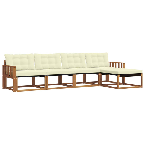 Ensemble de canapés d'extérieur 5 pcs naturel et crème