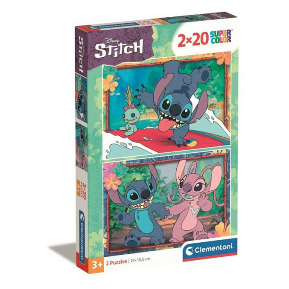Puzzle - clementoni - stitch - 2 puzzles de 20 pieces - pour enfants a partir de 3 ans - theme dessins animés