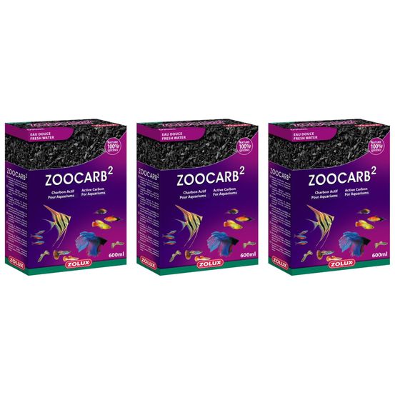 Charbon zoocarb 2 600 ml (lot de 3)